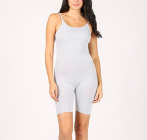 Spaghetti Strap Bodycon Romper (Grey)